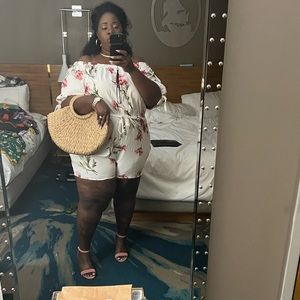 3x floral plus size romper